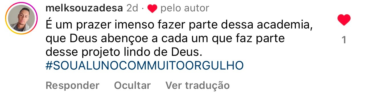 Depoimento de aluno da Academia de Pregadores