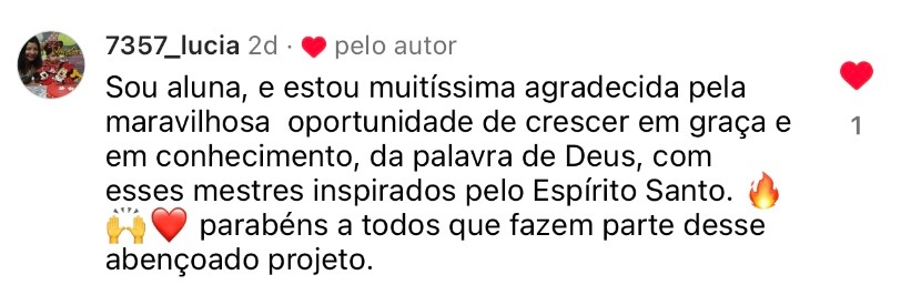 Depoimento de aluno da Academia de Pregadores